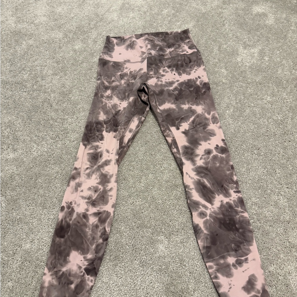 lululemon athletica Kids Pink and Gray Tie-Dye Leggings